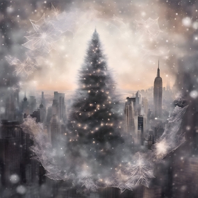 都市风格圣诞节插画设计图片